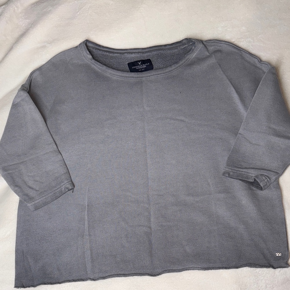 American Eagle | Gray 3/4 Sleeve Top
